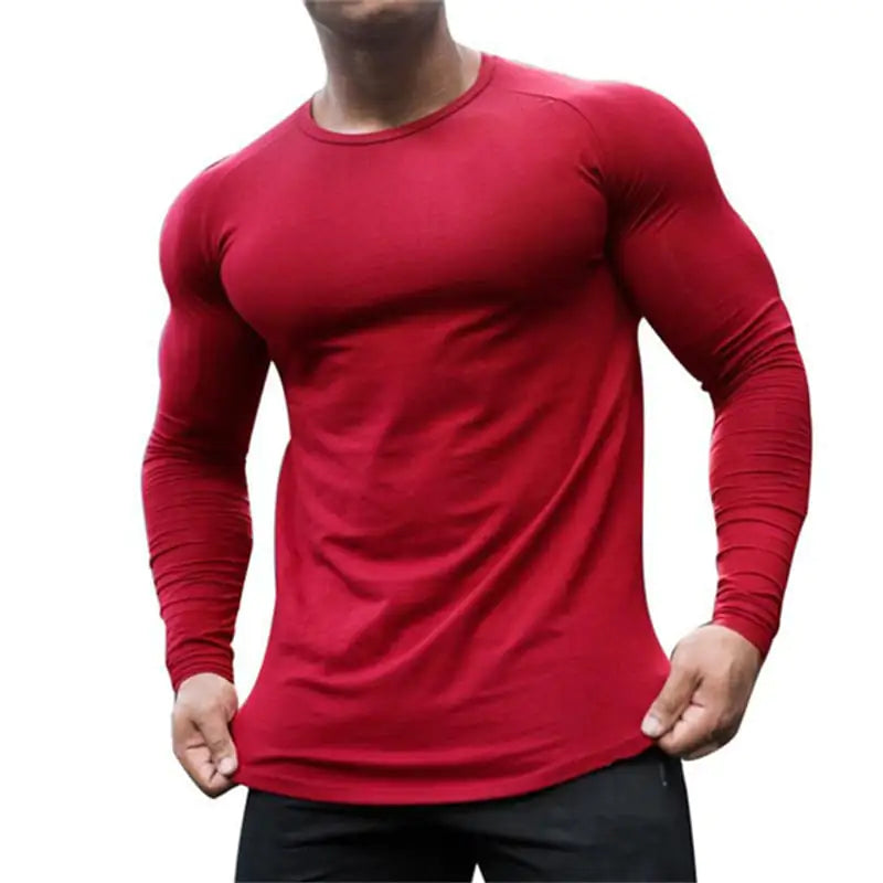 Quick-Dry Long Sleeve Gym T-Shirt for Workouts