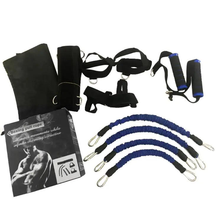 Leg Resistance Trainer with Elastic Bands and Cords
