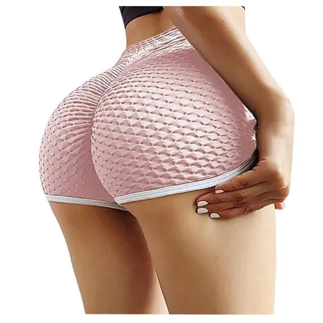 Solid Jacquard Sports Yoga Shorts