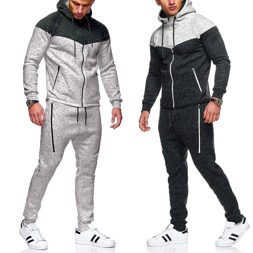 Classic Patchwork Hoodie and Track Suit Set