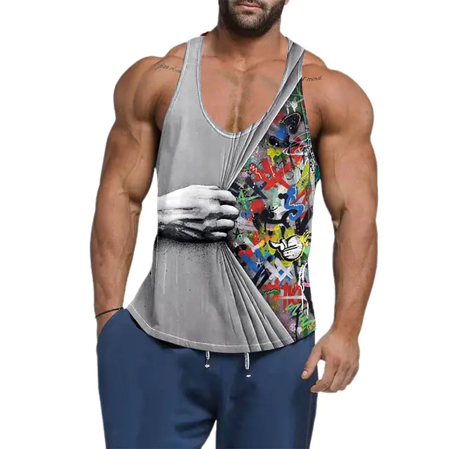 Cotton Loose Breathable Gym Vest for Exercise