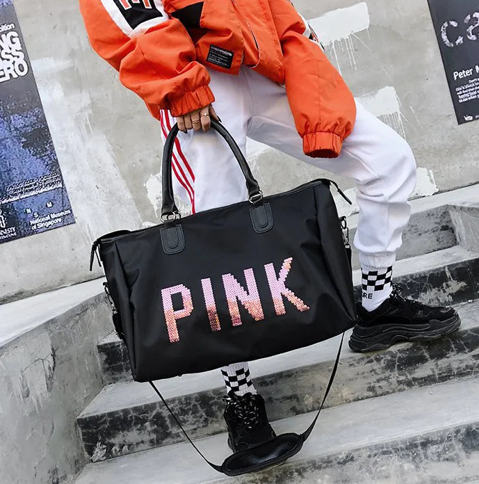Fashionable Sequin Travel Bag, Large Capacity Gym Bag