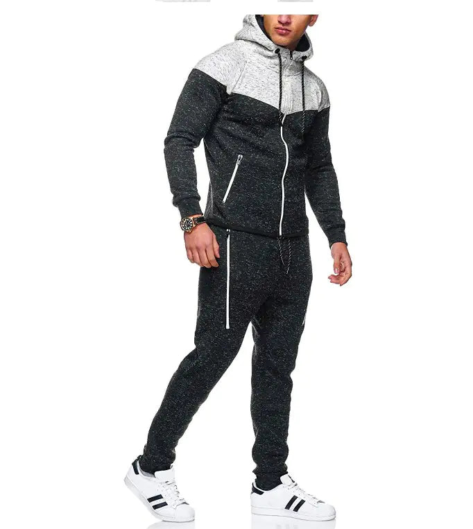 Classic Patchwork Hoodie and Track Suit Set