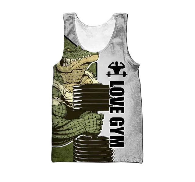 3D Animal Print Tank Top for Gym