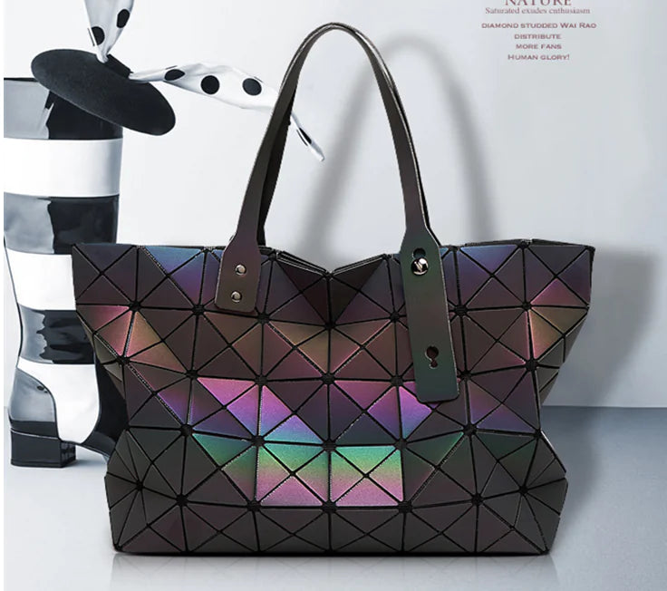 Geometric Diamond Foldable Color-Changing Backpack