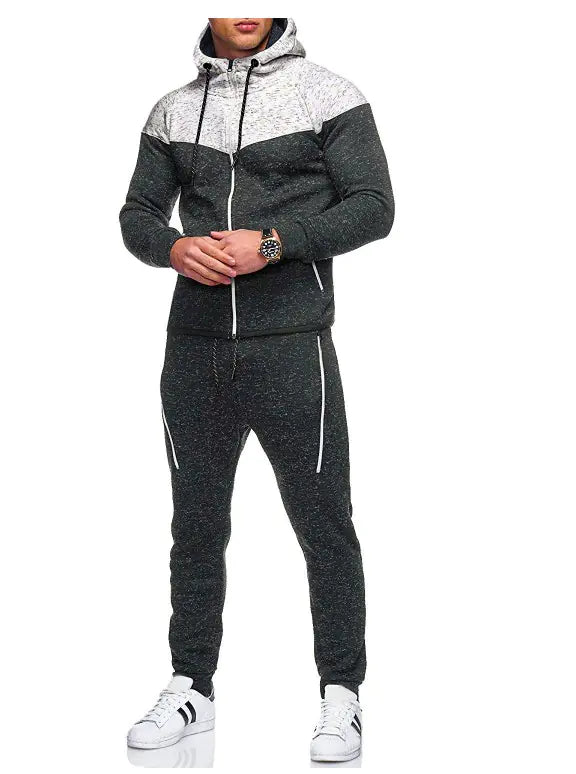 Classic Patchwork Hoodie and Track Suit Set