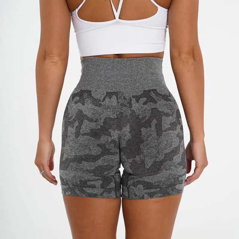 Camo Jacquard Seamless Gym Shorts