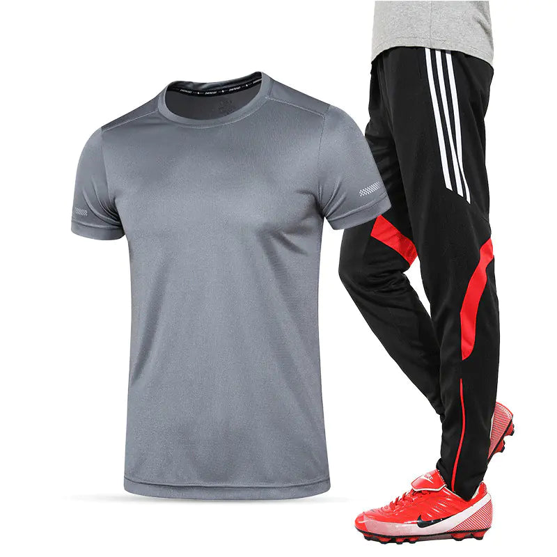 Short Sleeve and Pants Sports Set for Gym