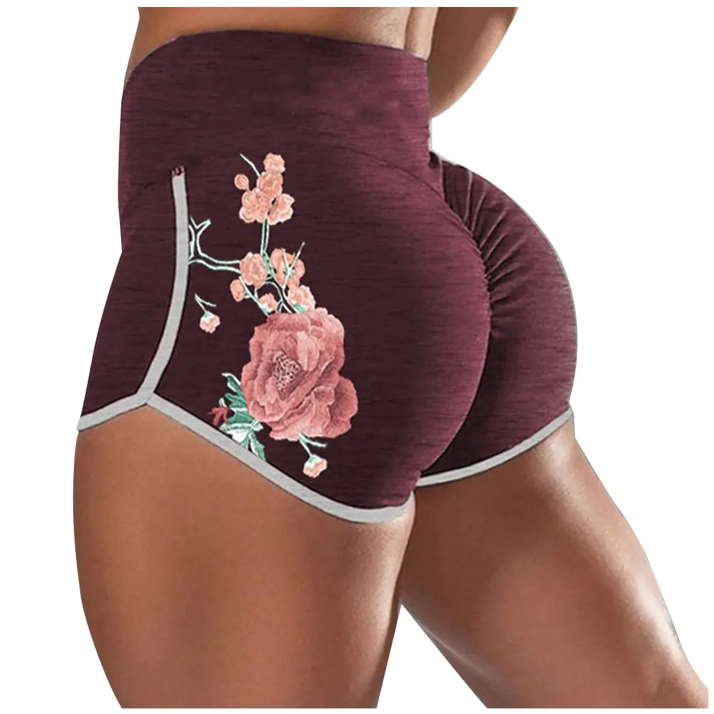 Floral Scrunch Booty Push Up Gym Leggings for Women