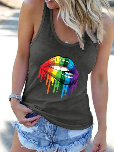 Digital Print Tank Top, Printed Vest