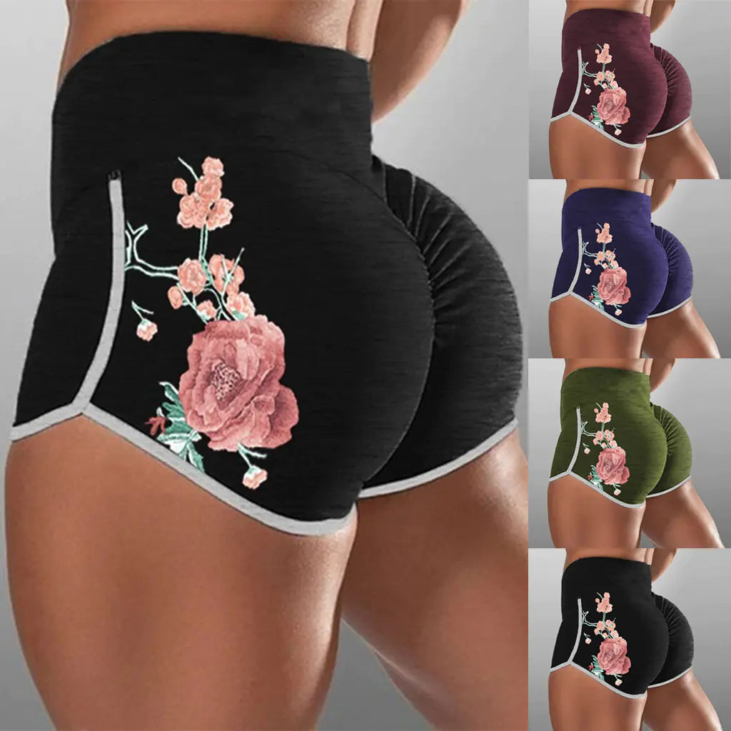 Floral Scrunch Booty Push Up Gym Leggings for Women