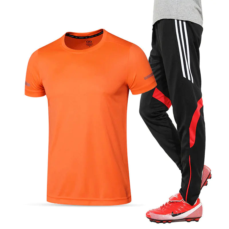 Short Sleeve and Pants Sports Set for Gym