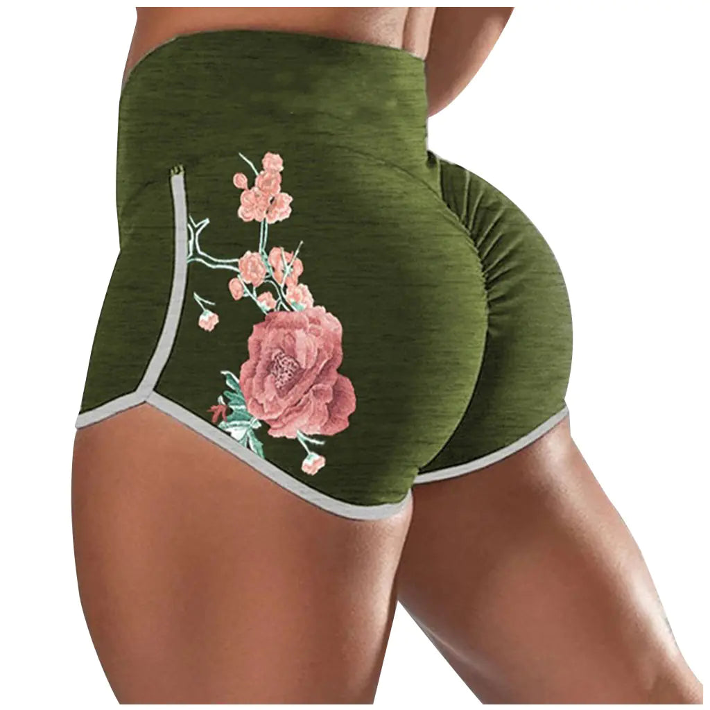 Floral Scrunch Booty Push Up Gym Leggings for Women